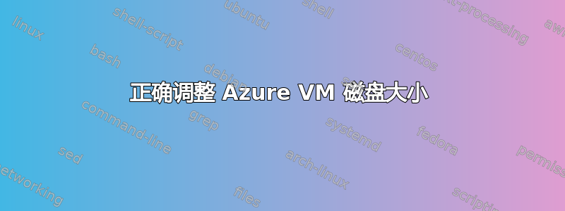 正确调整 Azure VM 磁盘大小