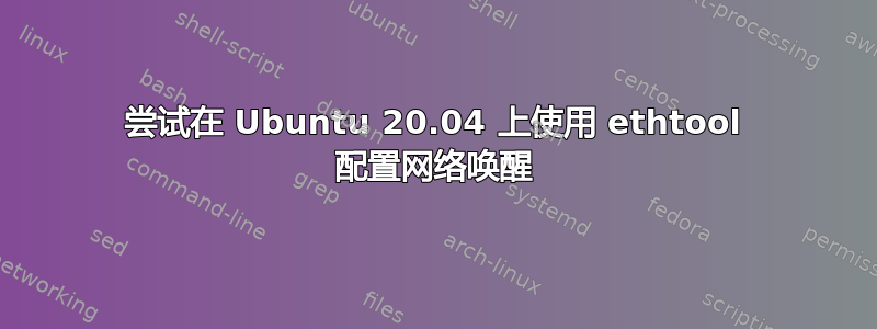 尝试在 Ubuntu 20.04 上使用 ethtool 配置网络唤醒