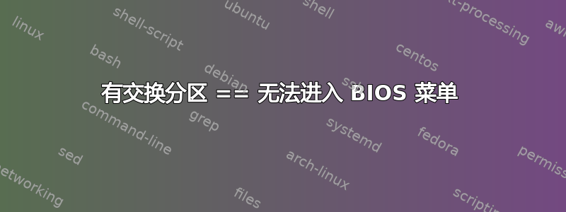 有交换分区 == 无法进入 BIOS 菜单