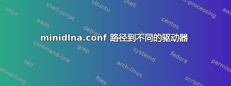 minidlna.conf 路径到不同的驱动器