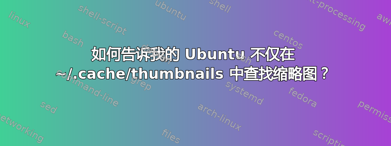 如何告诉我的 Ubuntu 不仅在 ~/.cache/thumbnails 中查找缩略图？