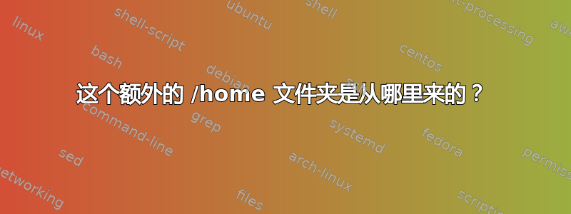 这个额外的 /home 文件夹是从哪里来的？