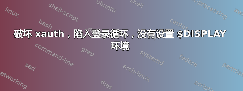 破坏 xauth，陷入登录循环，没有设置 $DISPLAY 环境