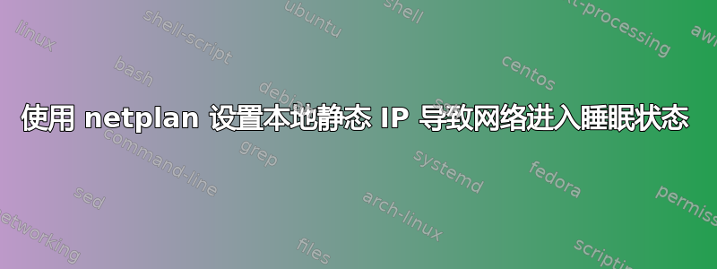 使用 netplan 设置本地静态 IP 导致网络进入睡眠状态