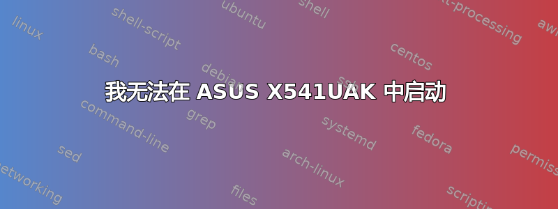 我无法在 ASUS X541UAK 中启动