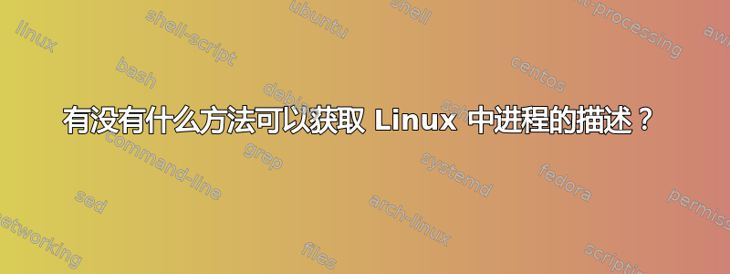 有没有什么方法可以获取 Linux 中进程的描述？