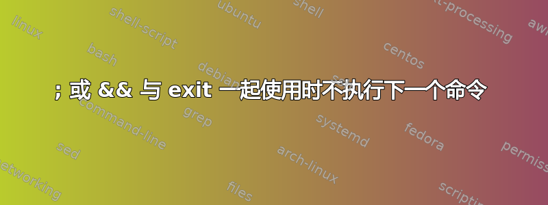 ; 或 && 与 exit 一起使用时不执行下一个命令