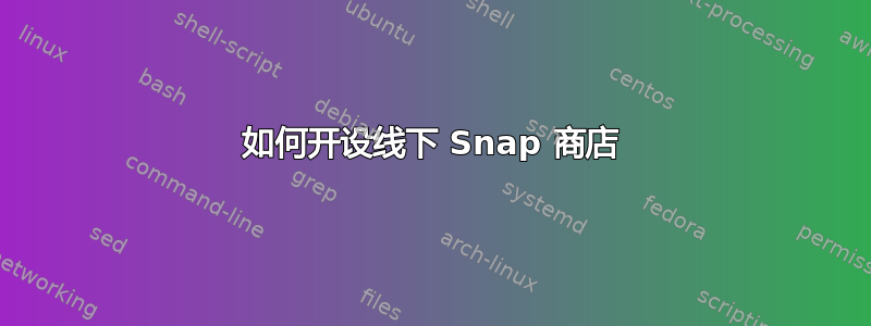 如何开设线下 Snap 商店