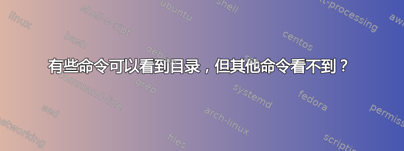 有些命令可以看到目录，但其他命令看不到？