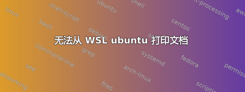 无法从 WSL ubuntu 打印文档