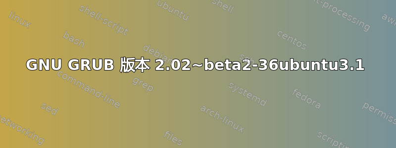 GNU GRUB 版本 2.02~beta2-36ubuntu3.1