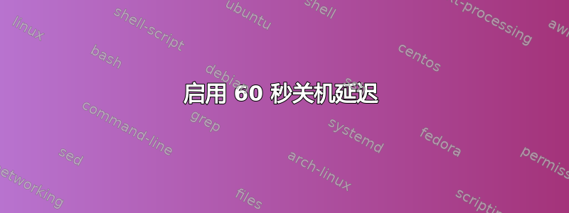 启用 60 秒关机延迟