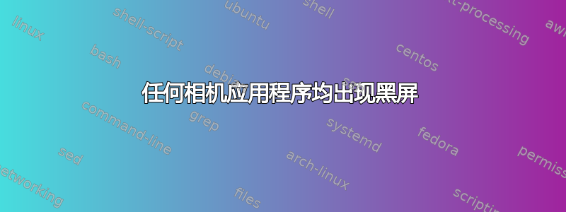 任何相机应用程序均出现黑屏