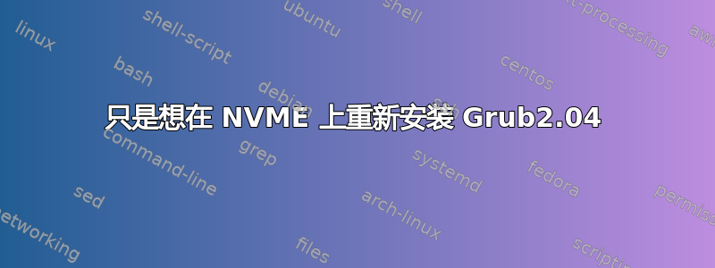 只是想在 NVME 上重新安装 Grub2.04