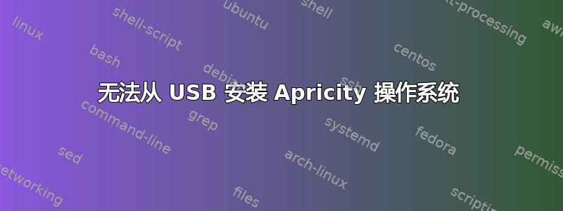 无法从 USB 安装 Apricity 操作系统