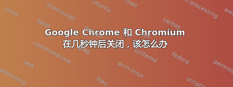 Google Chrome 和 Chromium 在几秒钟后关闭，该怎么办