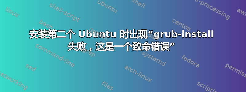 安装第二个 Ubuntu 时出现“grub-install 失败，这是一个致命错误”