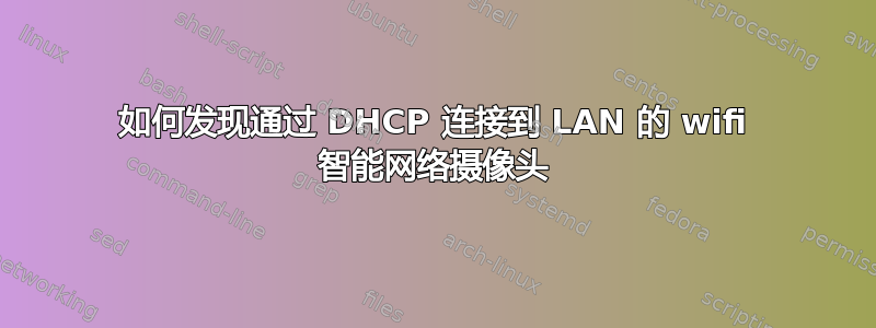 如何发现通过 DHCP 连接到 LAN 的 wifi 智能网络摄像头