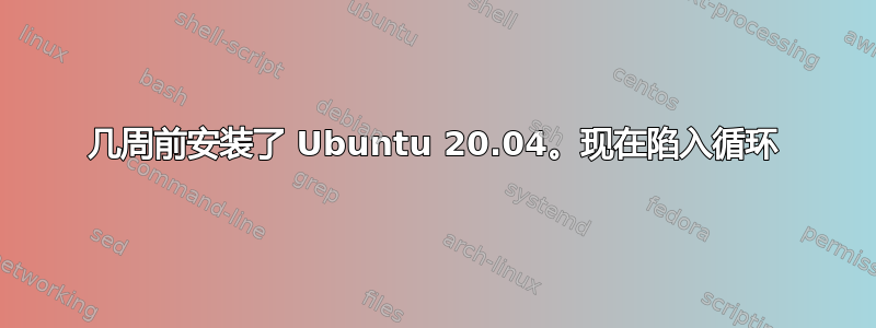 几周前安装了 Ubuntu 20.04。现在陷入循环