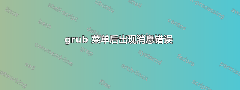 grub 菜单后出现消息错误