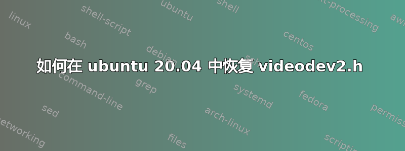 如何在 ubuntu 20.04 中恢复 videodev2.h