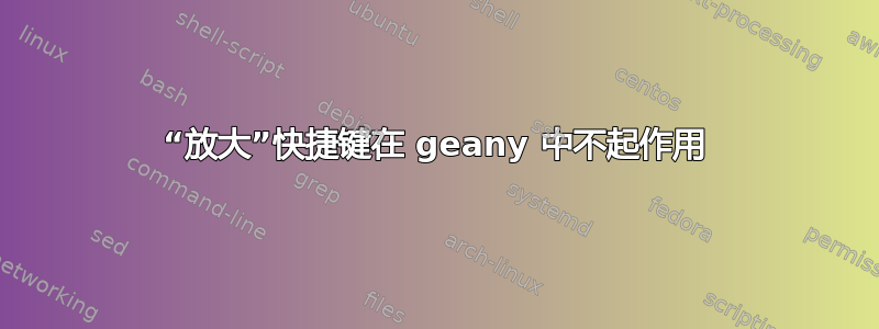 “放大”快捷键在 geany 中不起作用