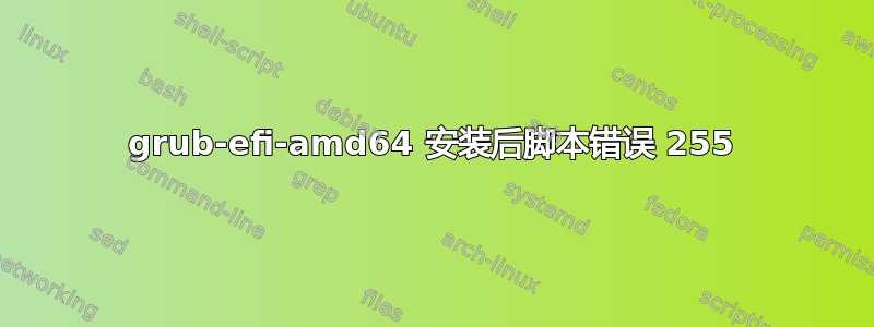 grub-efi-amd64 安装后脚本错误 255