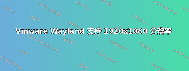 Vmware Wayland 支持 1920x1080 分辨率