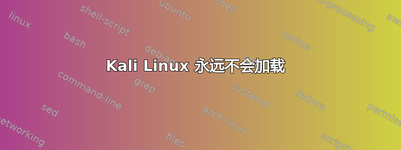 Kali Linux 永远不会加载 