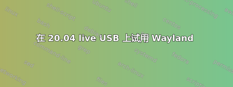 在 20.04 live USB 上试用 Wayland