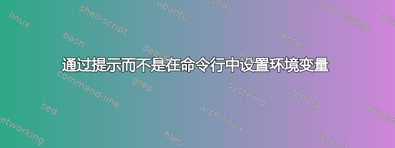 通过提示而不是在命令行中设置环境变量