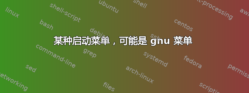 某种启动菜单，可能是 gnu 菜单