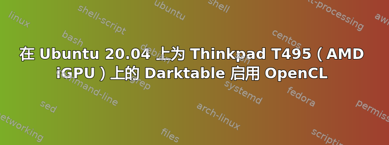 在 Ubuntu 20.04 上为 Thinkpad T495（AMD iGPU）上的 Darktable 启用 OpenCL