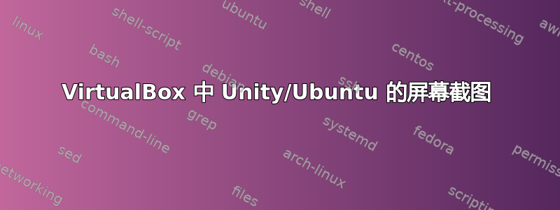 VirtualBox 中 Unity/Ubuntu 的屏幕截图