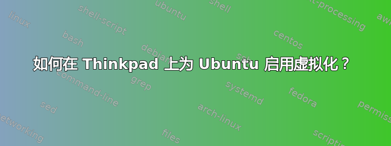 如何在 Thinkpad 上为 Ubuntu 启用虚拟化？