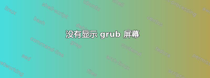 没有显示 grub 屏幕 