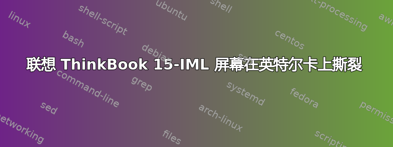 联想 ThinkBook 15-IML 屏幕在英特尔卡上撕裂