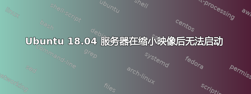 Ubuntu 18.04 服务器在缩小映像后无法启动