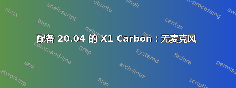 配备 20.04 的 X1 Carbon：无麦克风