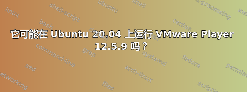 它可能在 Ubuntu 20.04 上运行 VMware Player 12.5.9 吗？