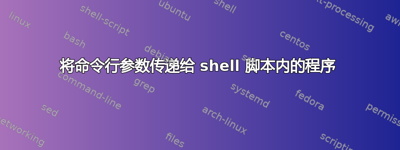 将命令行参数传递给 shell 脚本内的程序