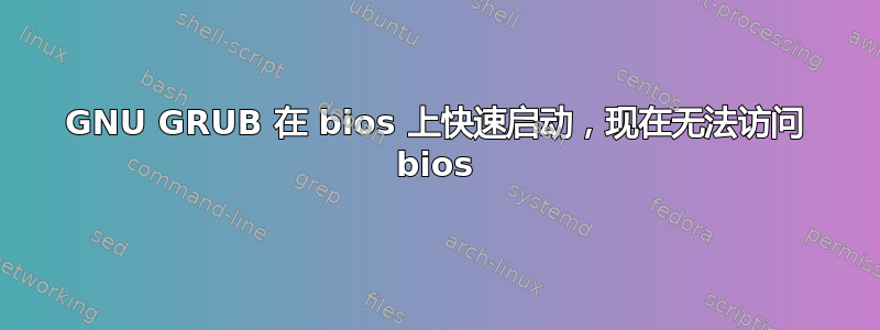 GNU GRUB 在 bios 上快速启动，现在无法访问 bios