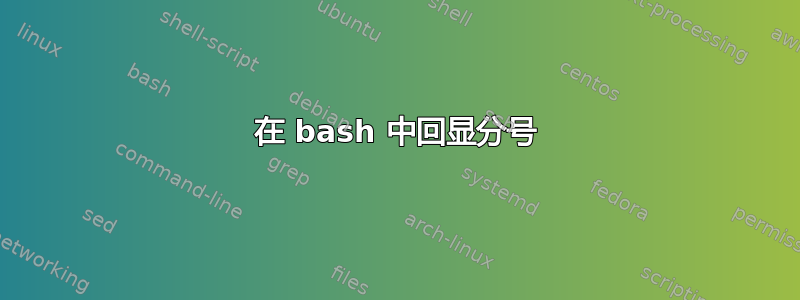 在 bash 中回显分号