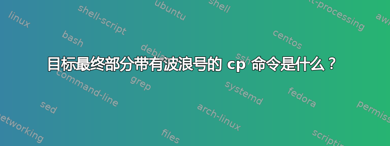 目标最终部分带有波浪号的 cp 命令是什么？