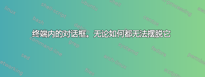 终端内的对话框。无论如何都无法摆脱它