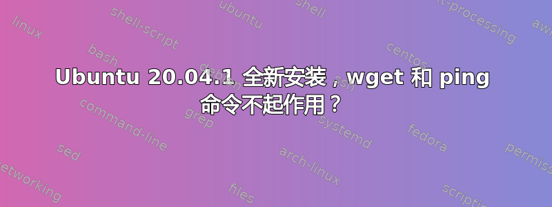 Ubuntu 20.04.1 全新安装，wget 和 ping 命令不起作用？