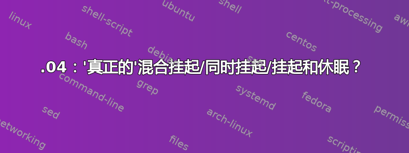 20.04：'真正的'混合挂起/同时挂起/挂起和休眠？