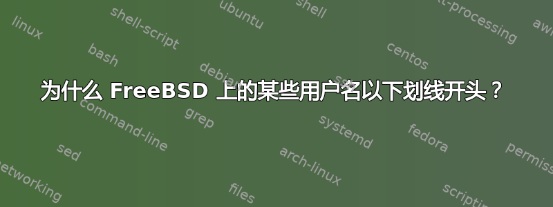 为什么 FreeBSD 上的某些用户名以下划线开头？