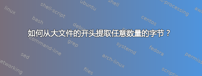 如何从大文件的开头提取任意数量的字节？