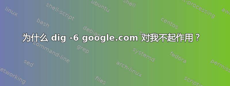 为什么 dig -6 google.com 对我不起作用？ 